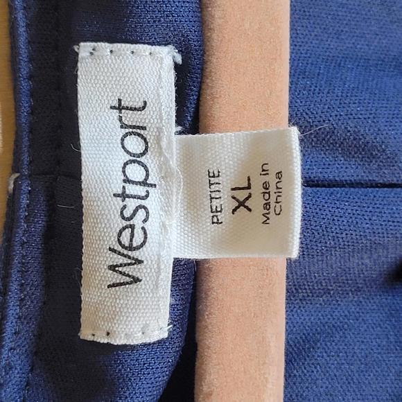 Westport Blue Red Embroidered Metallic Sleeveless Dress Women Petite Size XL - Picture 3 of 10